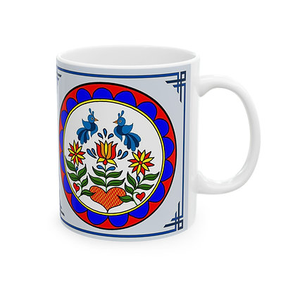 Double Distelfink Folk Art 11 oz. Mug 