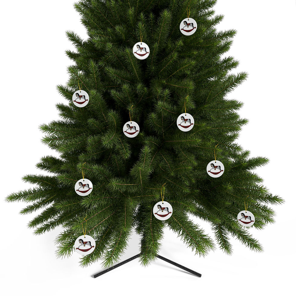 Thumbnail: Holly Jolly Rocker – Double-Sided Decorative Ceramic Ornament
