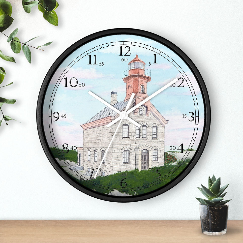 Thumbnail: Block Island lighthouse clock with wooden frame