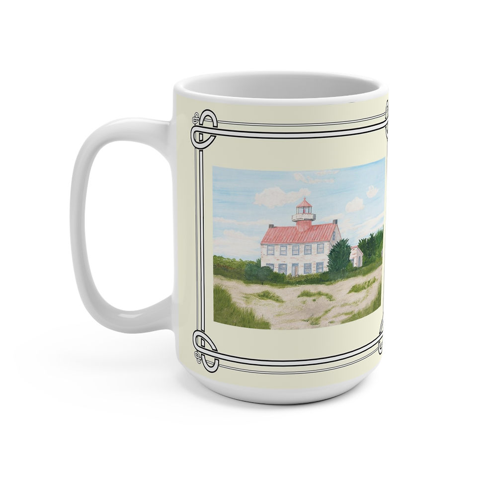 Thumbnail: East Point Lighthouse watercolor mug front and back