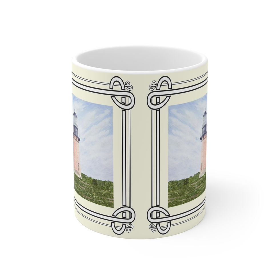 Victorian Lady lighthouse watercolor ceramic mug