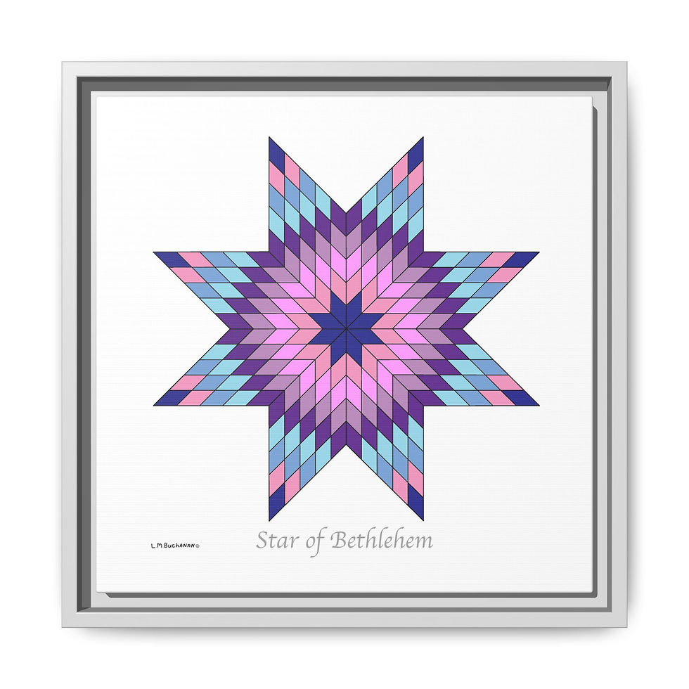 Thumbnail: Star of Bethlehem Quilt Design Framed Wall Art.