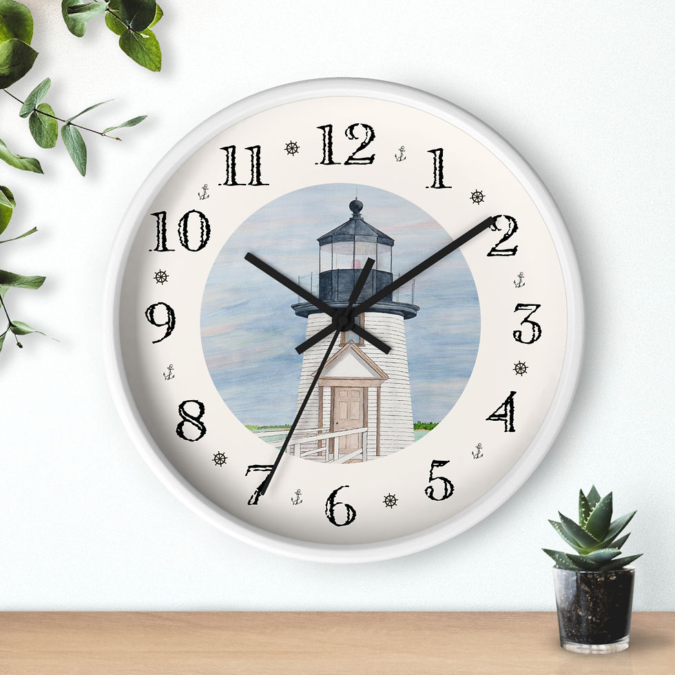 Thumbnail: Evening light at Brant Point lighthouse clock