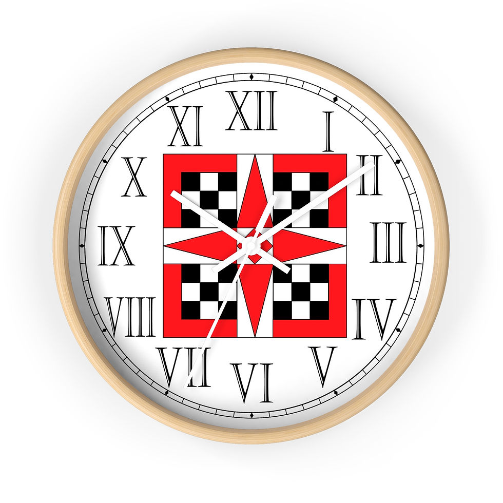 Thumbnail: Waverly Star Quilt Roman numeral Wall Clock