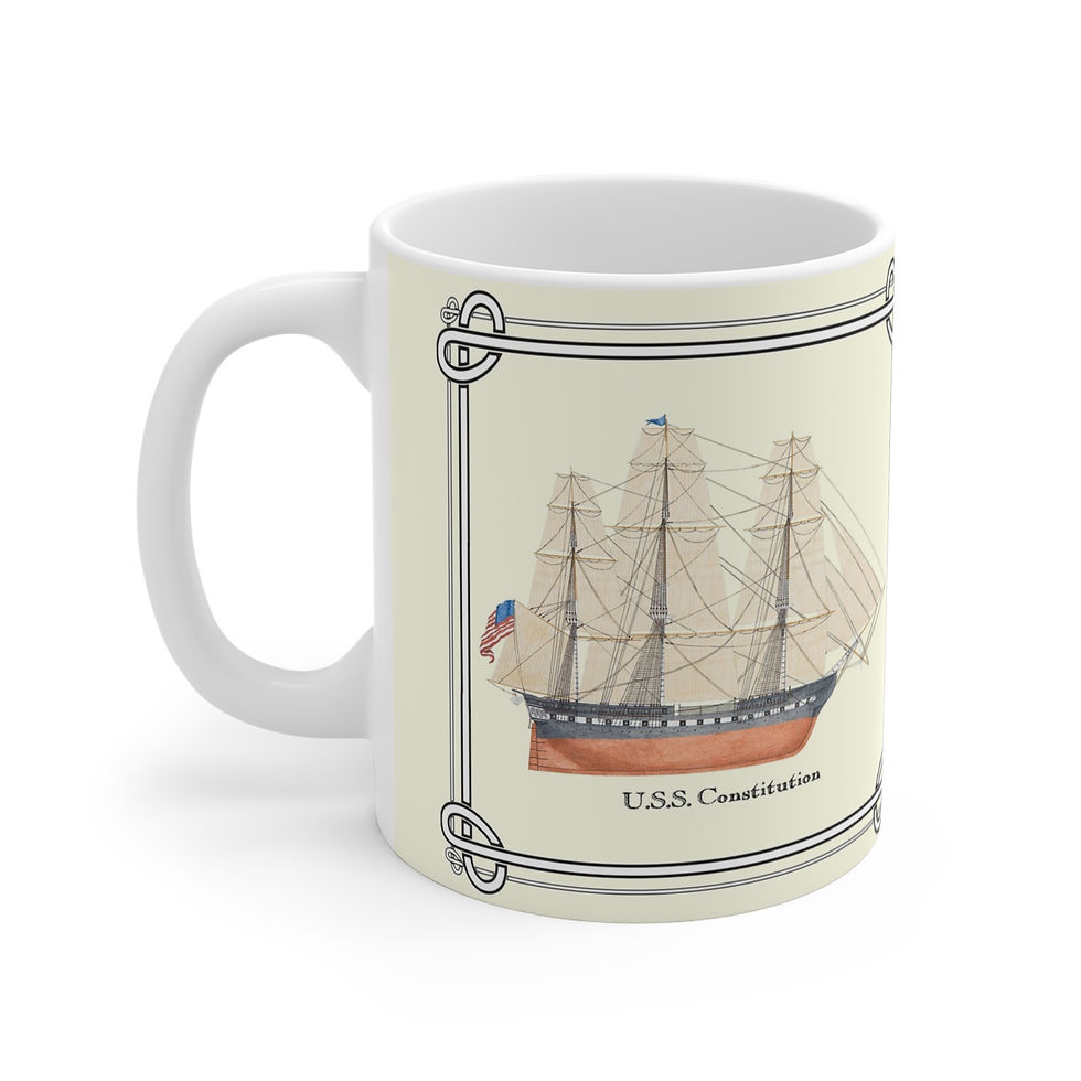 Thumbnail: U.S.S. Constitution ship watercolor mug