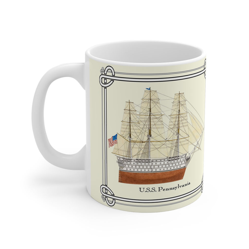 Thumbnail: U.S.S. Pennsylvania warship watercolor mug