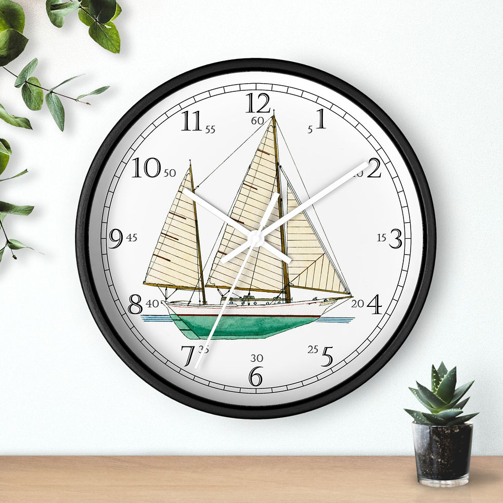 Thumbnail: Radiant Star nautical clock with wooden frame