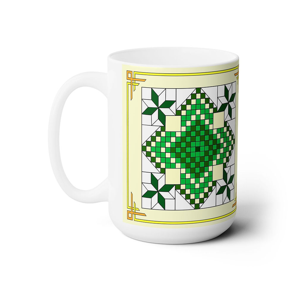 Thumbnail: Lincoln Quilt Design 15 oz ceramic mug