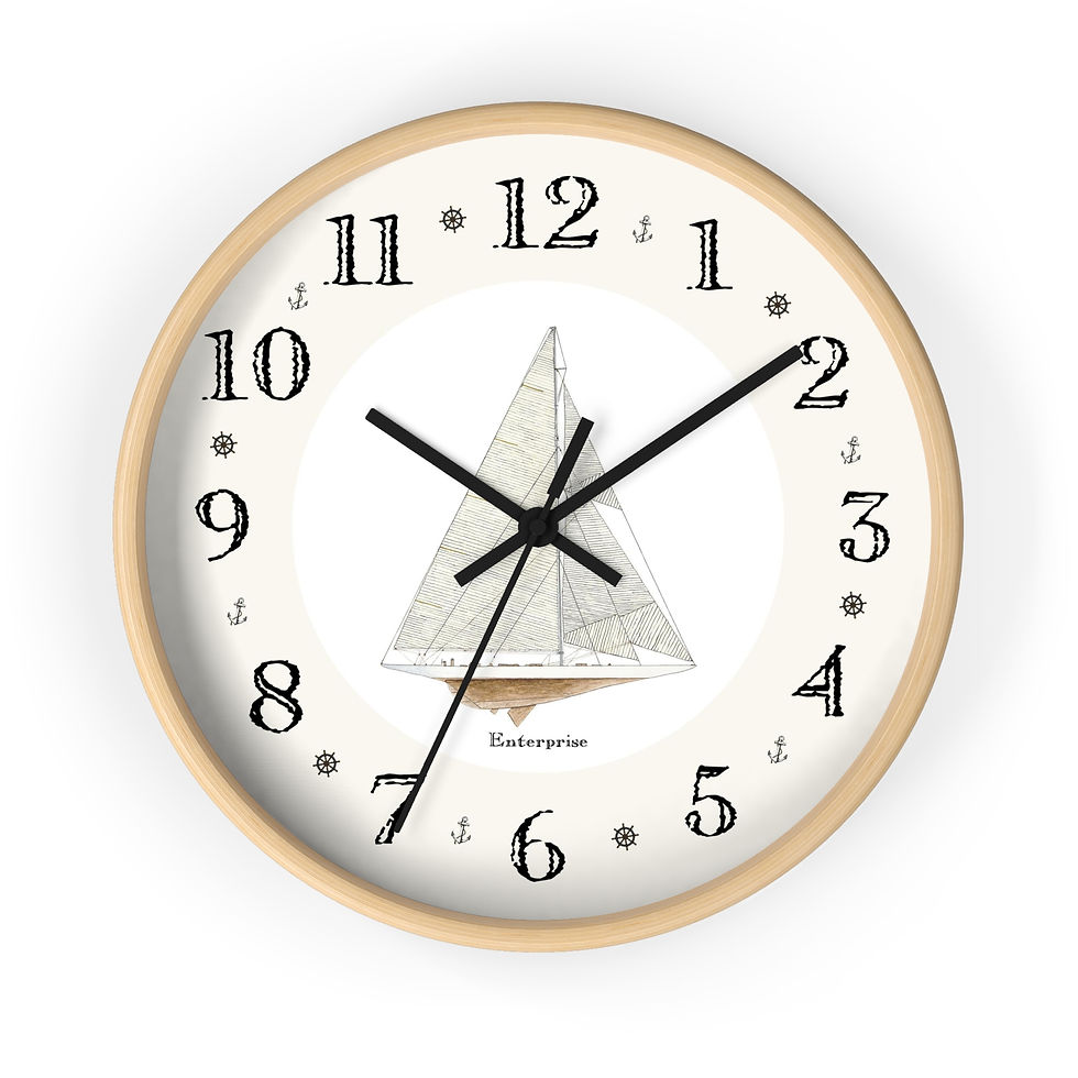 Thumbnail: Enterprise yacht sailing clock with wooden frame