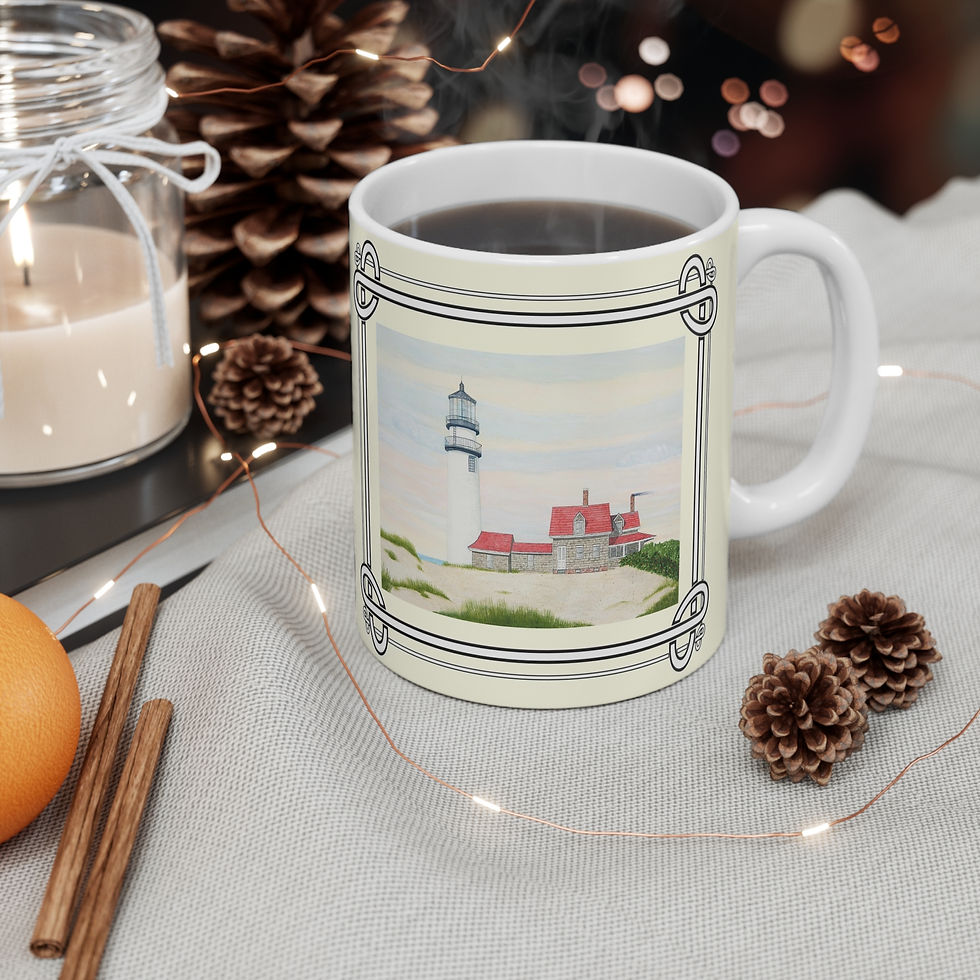 Thumbnail: Cape Cod lighthouse ceramic mug by Lee M. Buchanan