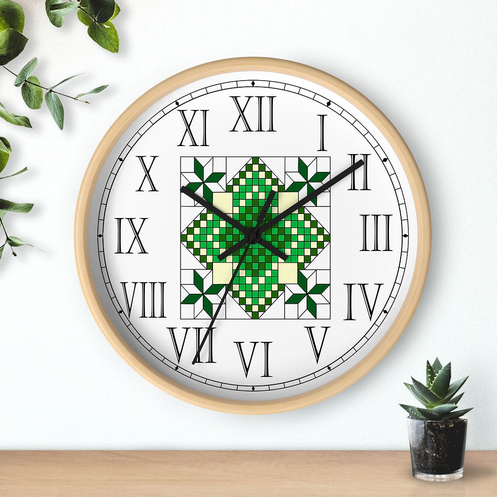 Thumbnail: Lincoln Quilt Design Roman Numeral Clock wooden frame