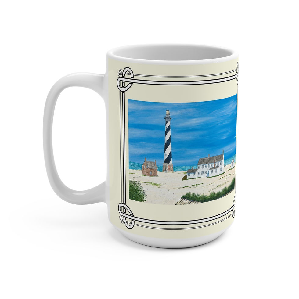 Thumbnail: Cape Hatteras Lighthouse watercolor mug art