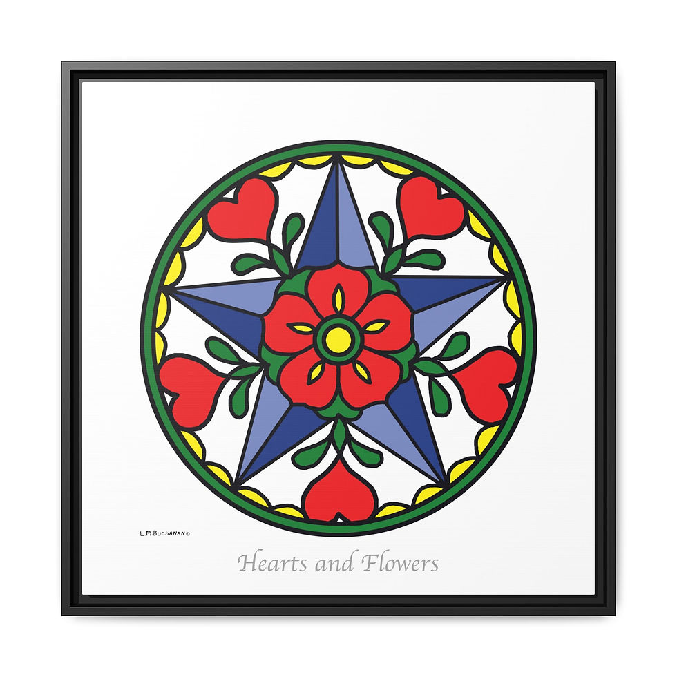 Thumbnail: Romantic wall art with hearts and floral motifs in elegant frame.