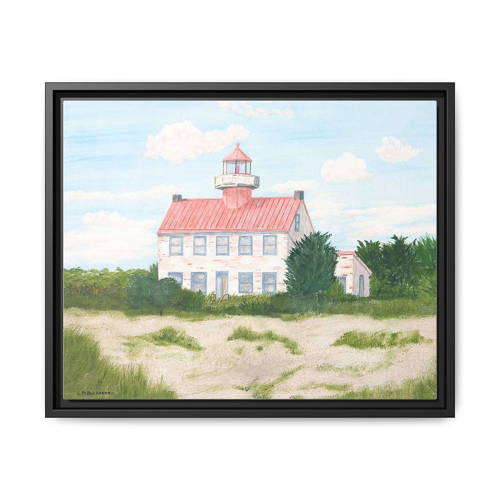 Thumbnail: East Point Light lighthouse clock with wooden frame