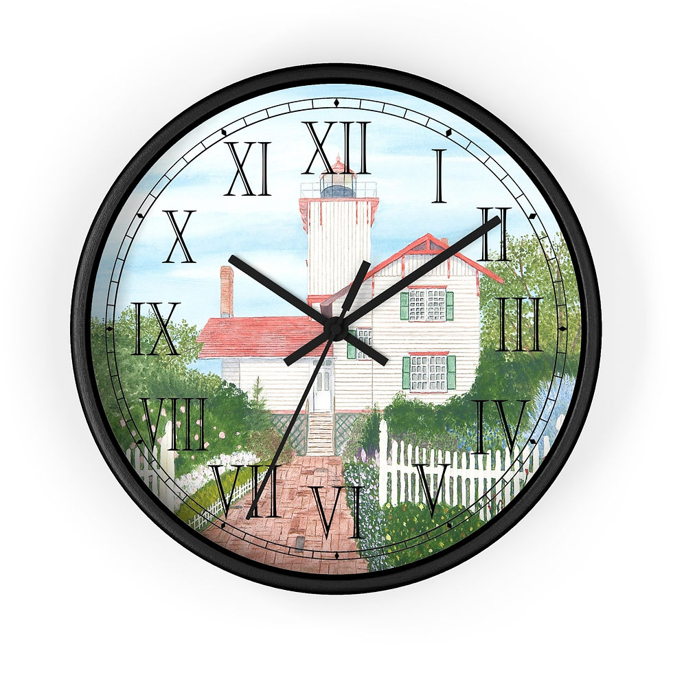Gardens At Hereford Inlet Roman Numeral Clock with coastal design