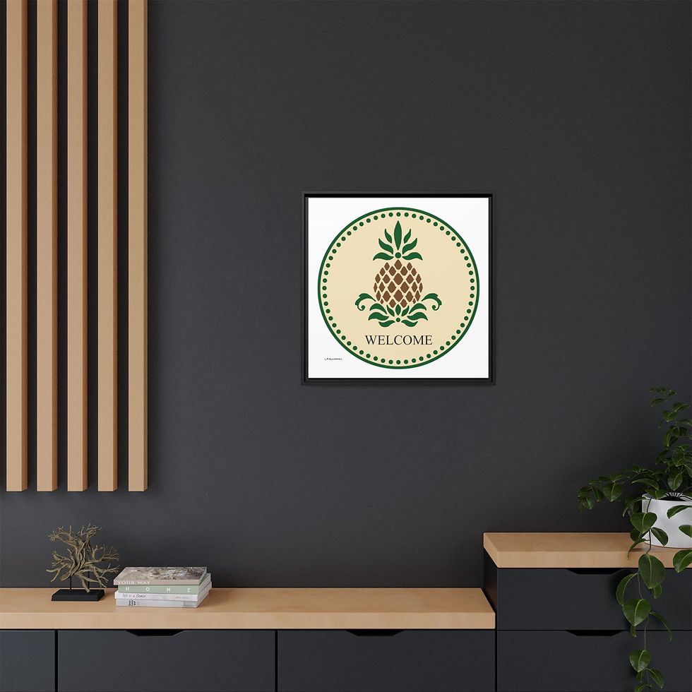 Thumbnail: Welcome pineapple folk art with eco-friendly pinewood frame.