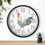 Thumbnail: Vibrant rooster wall clock with Roman numerals.