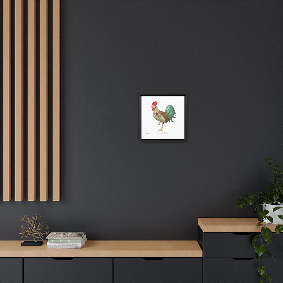 Thumbnail: Michael Rooster Framed Wall Art, rustic home decor print.