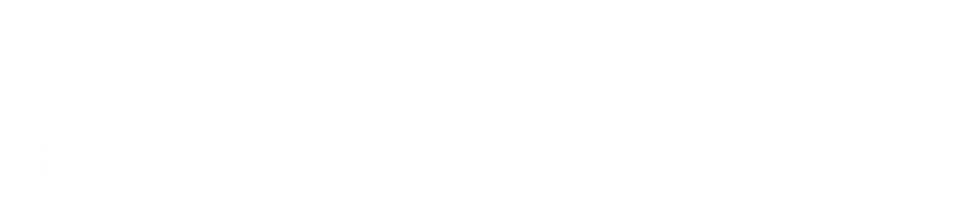 Göllitzhof Stier-Logo aus feinen Linien mit Schriftzug "Hochlandrinder" darunter