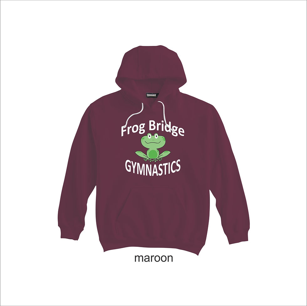 Thumbnail: Maroon Frog Bridge Gymnastics Basic Hoodie