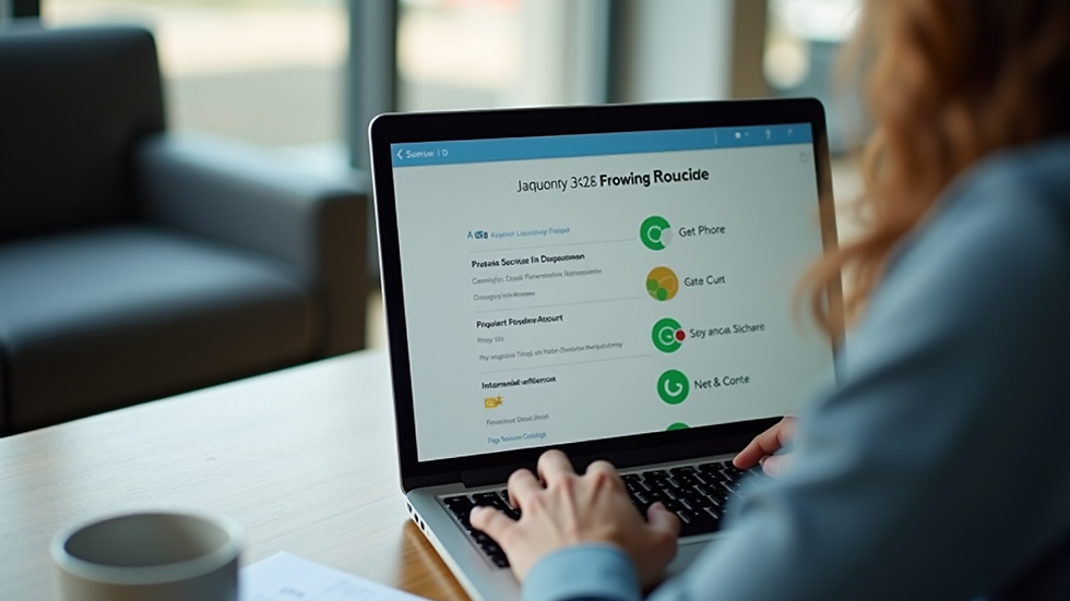 Eye-level view of a person reviewing service provider options on a laptop