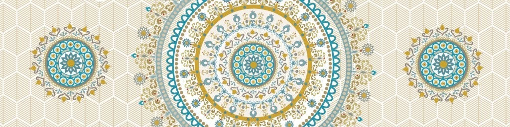 ראנר דגם מנדלה צהוב טורקיז