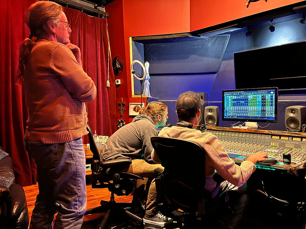 Inside the control room at GFM Recording Studios