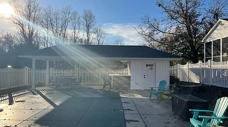 Remodel addition pool patio roof storage outdoor space