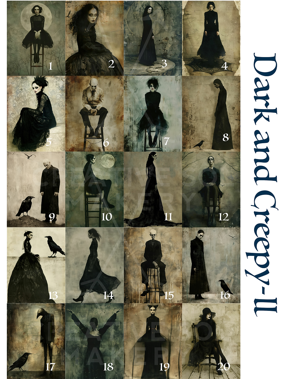 Dark and Creepy 2- Decoupage Rice Paper