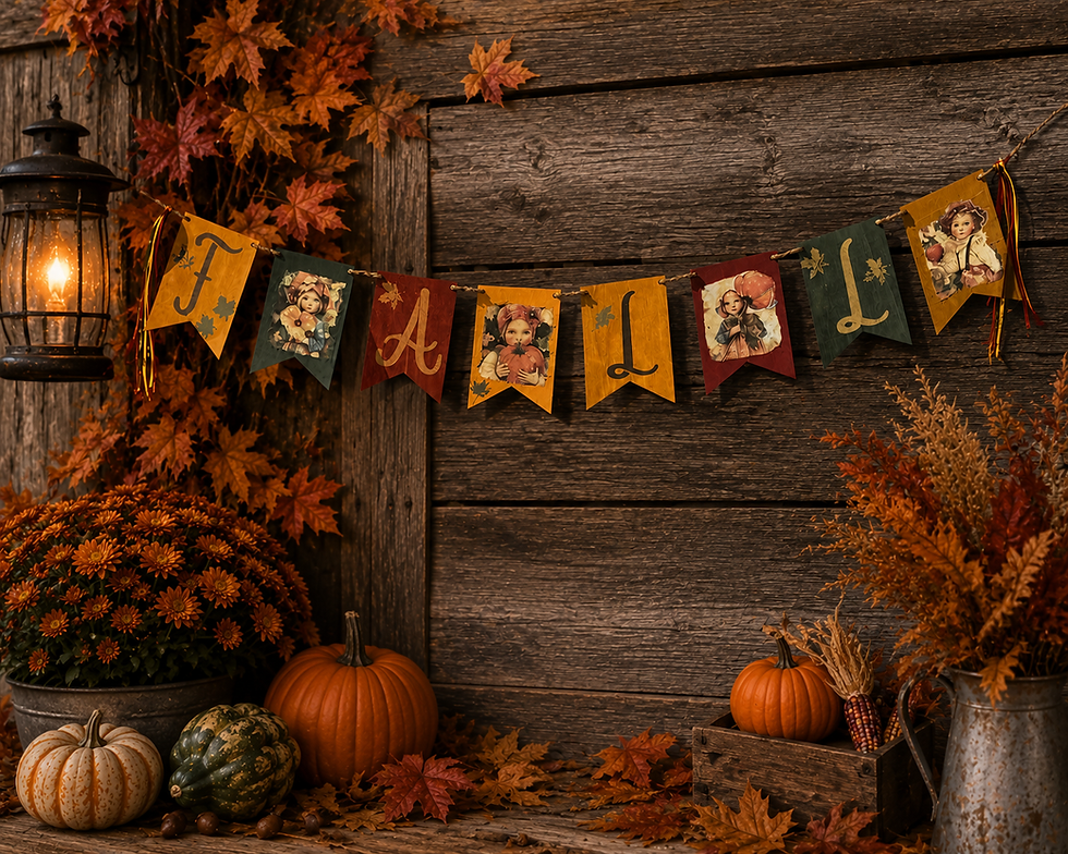🍂 Harvest Greetings Vintage Wooden Fall Banner Workshop