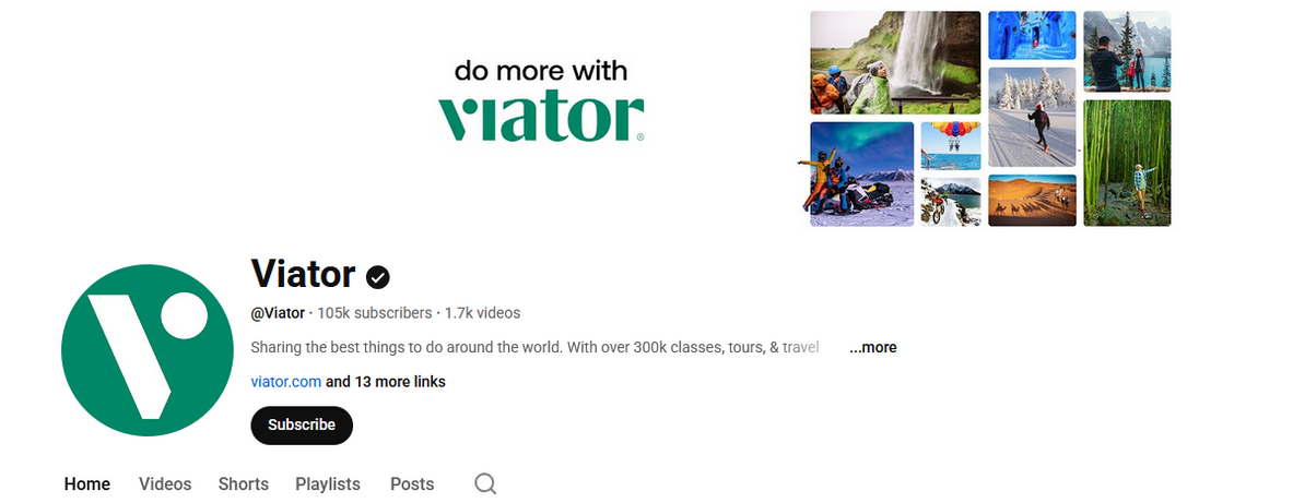 do more with viator logo with travel activity collage