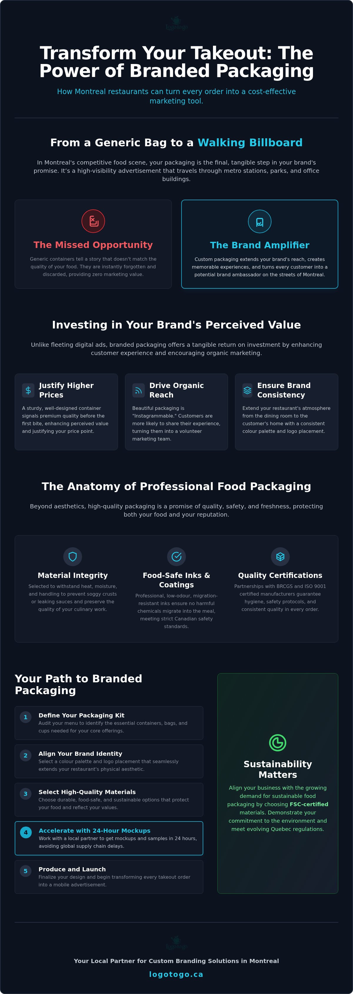 Custom packaging for restaurant branding