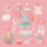 many baby gifts on a pink backround.jpg