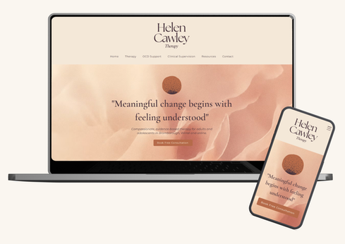 Helen Cawley Therapy website homepage designed by Georgia Designs