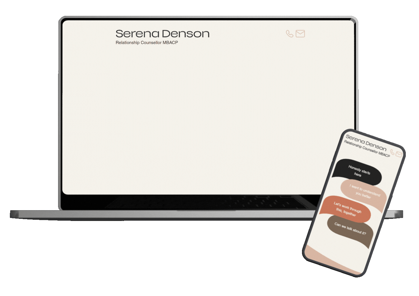 Relationship Counsellor website concept homepage designed by Georgia Designs
