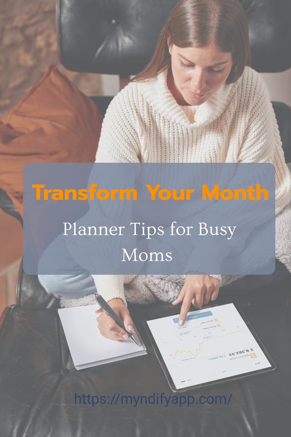 A mom creating her monthly planner
