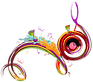 Colorful G Clef Right Facing Note AdobeS