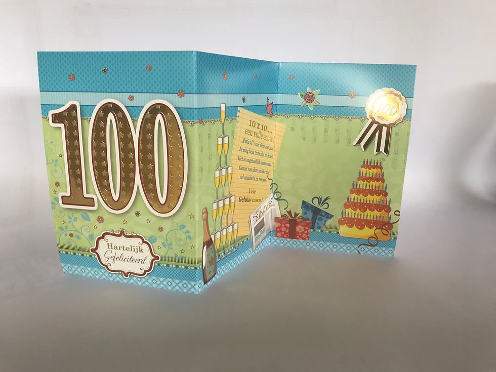 Leeftijdskaart 100 jaar 