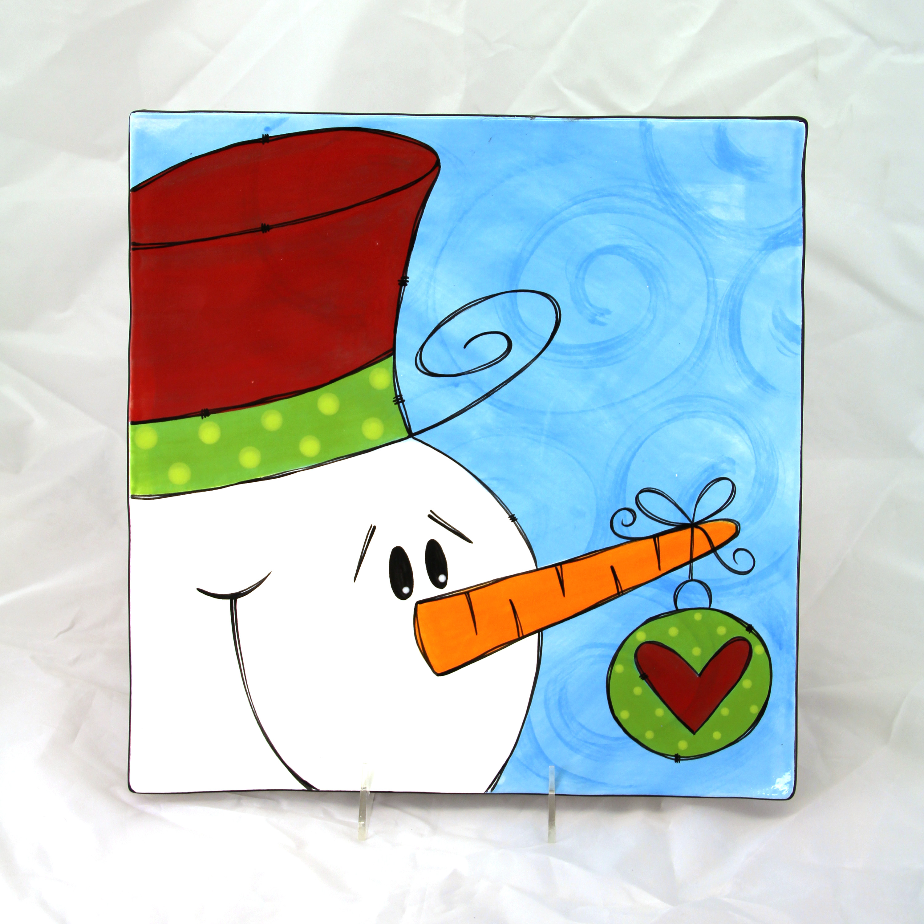 Swirly Snowman with Ornament