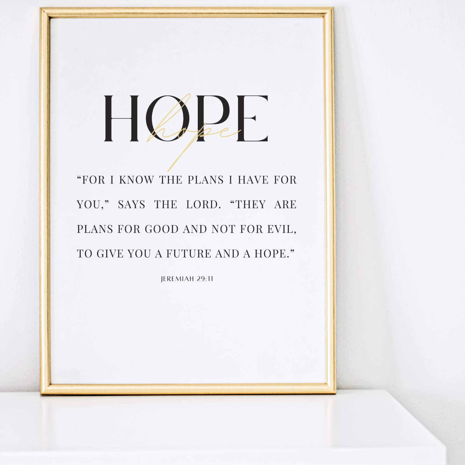 Jeremiah 29:11, Scripture Verse Typography Wall Art Print