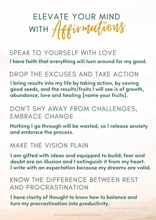 Elevate Your Mind With Affirmations Free Printable