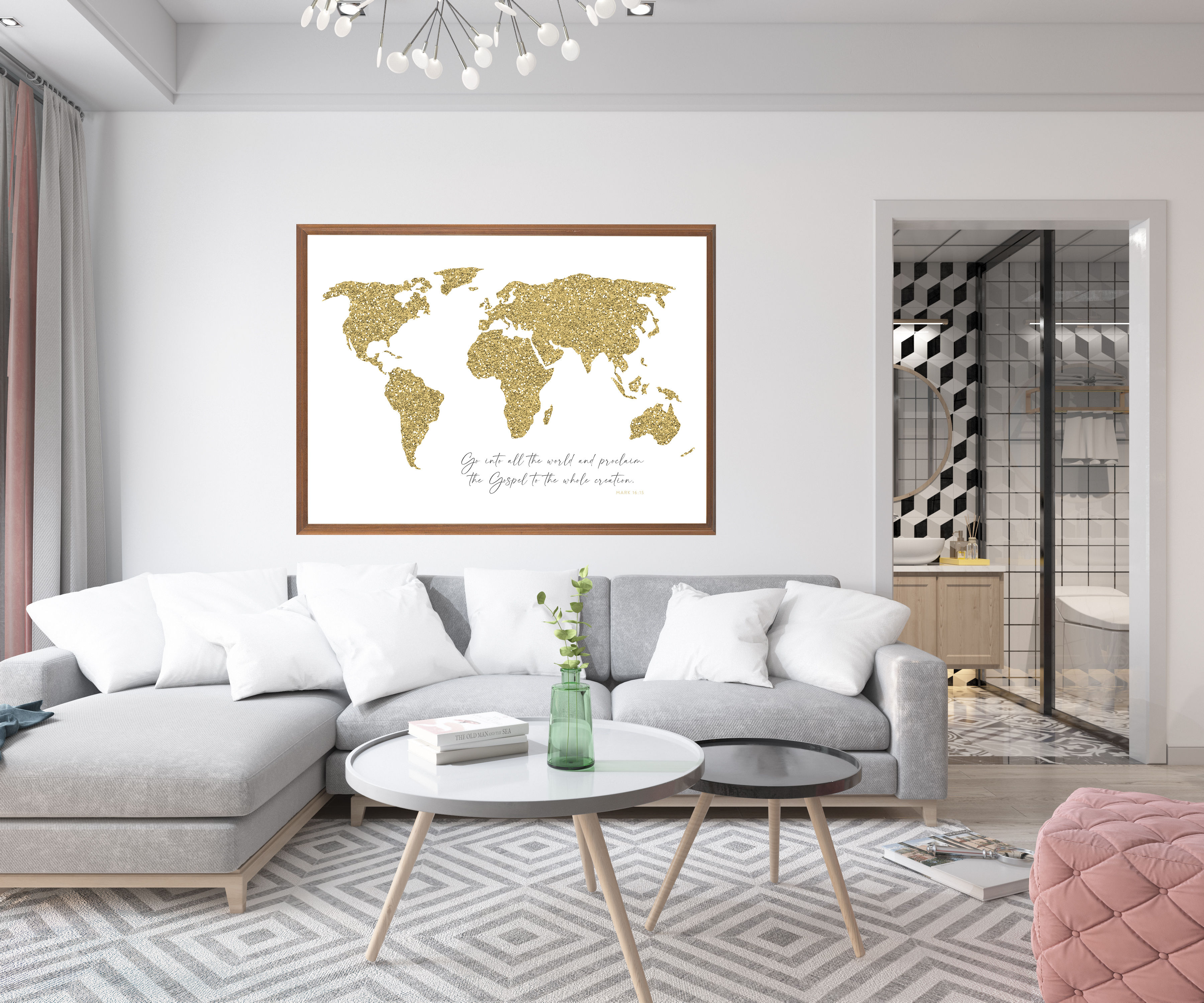 The Great Commission, Scripture Verse Typography Wall Art Print