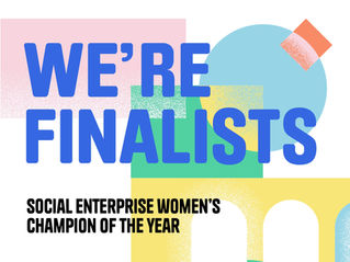A poster to show we are finalists in the Social Enterprise UK 2026 Awards
