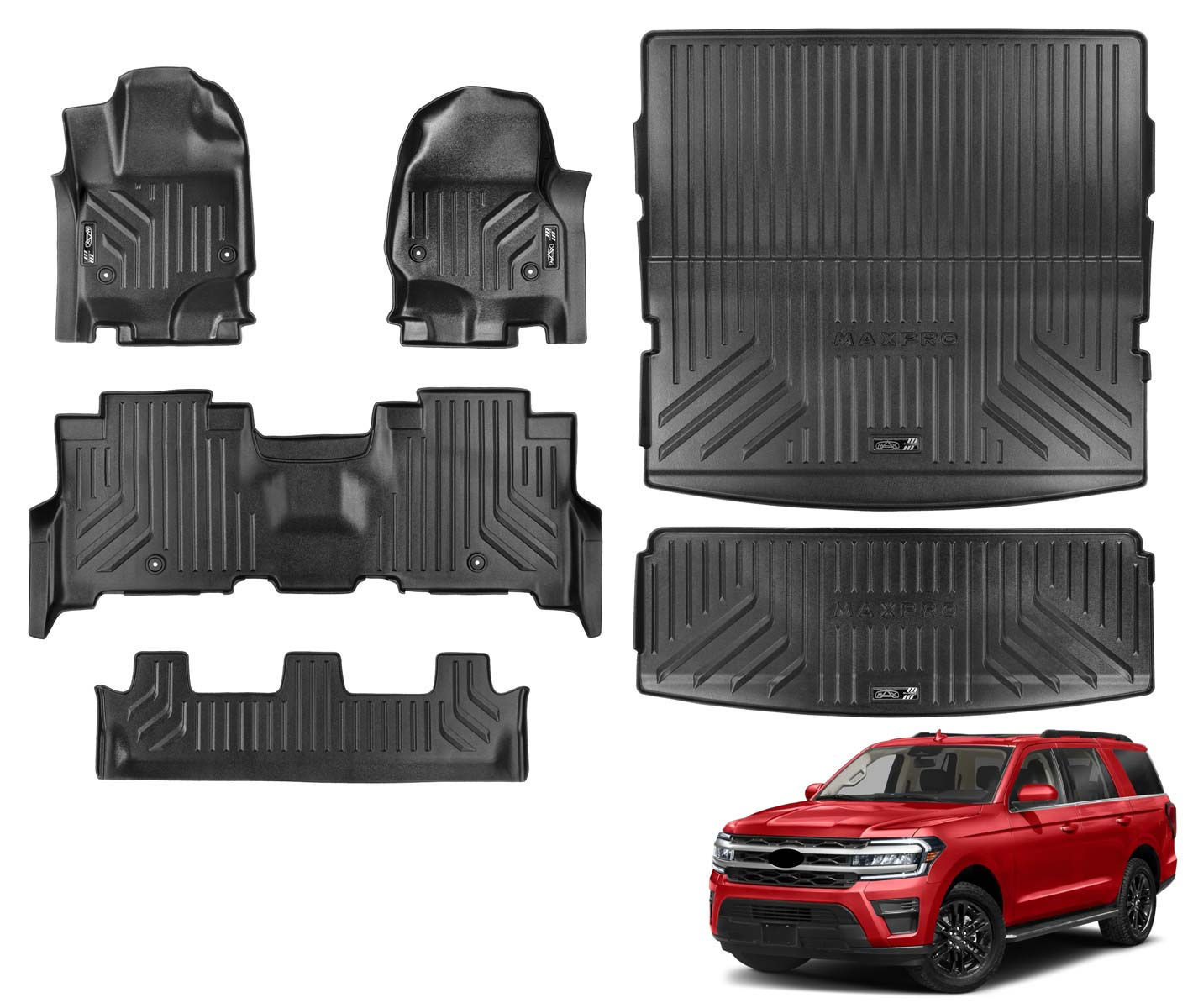 Premium Maxpro for 2018-2024 Ford Expedition Bench Seat Floor Mats