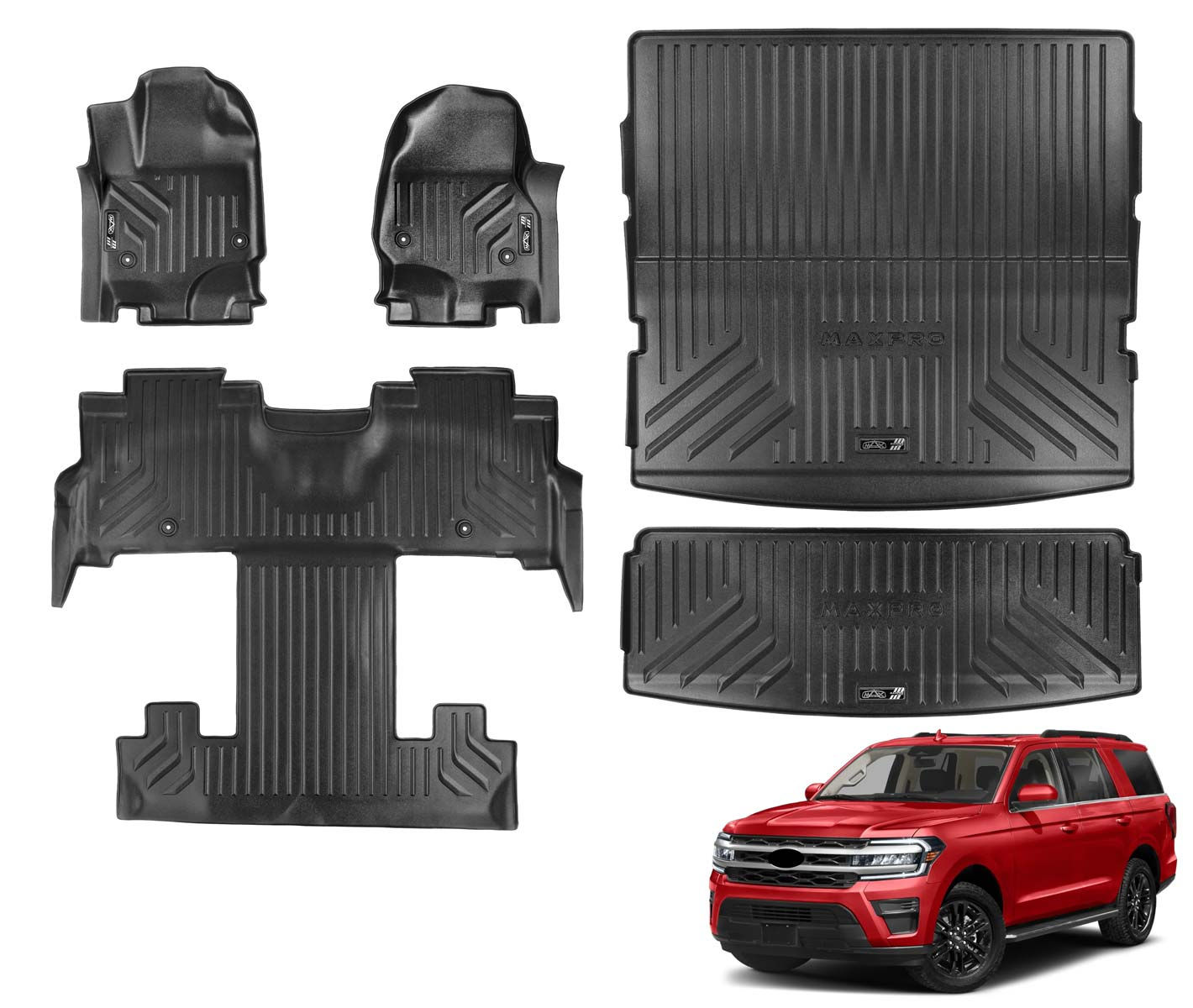 Premium Maxpro for 2018-2024 Ford Expedition Bucket Seats Floor Mats