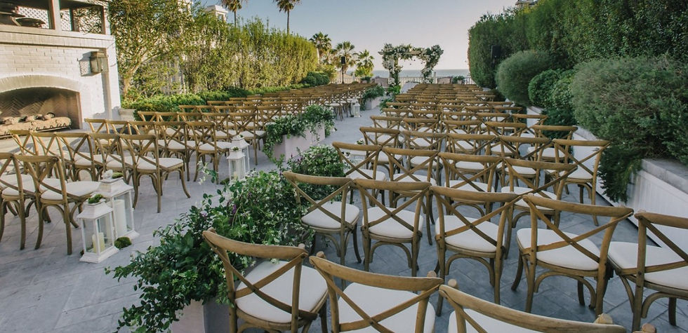 Wedding ceremony setup at Shtters on the Beach Venue in Santa Monica, CA picture by Rodman Wedding Photographers