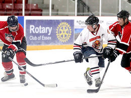 Amherstburg and Essex fire departments suit up for charity hockey game