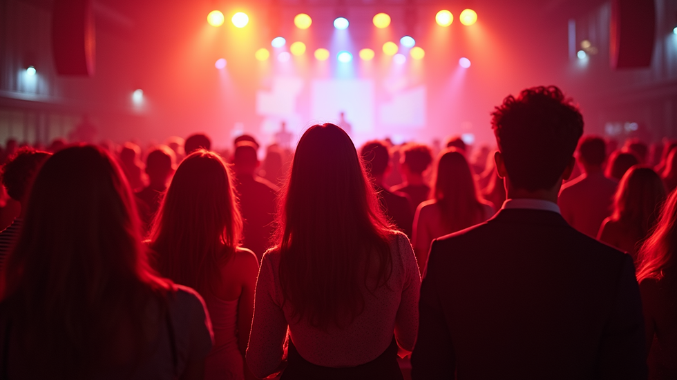 Eye-level view of a lively event with guests enjoying entertainment