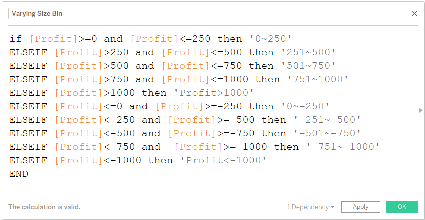 tableau histogram bin size