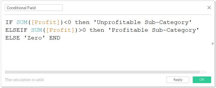 Tableau calculated field example